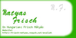 matyas frisch business card